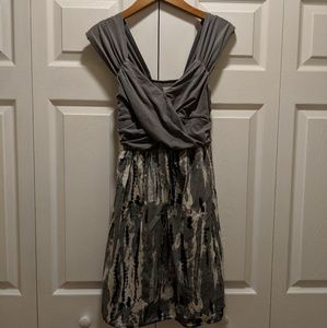 Grey, black & white skater dress, tank or capped t